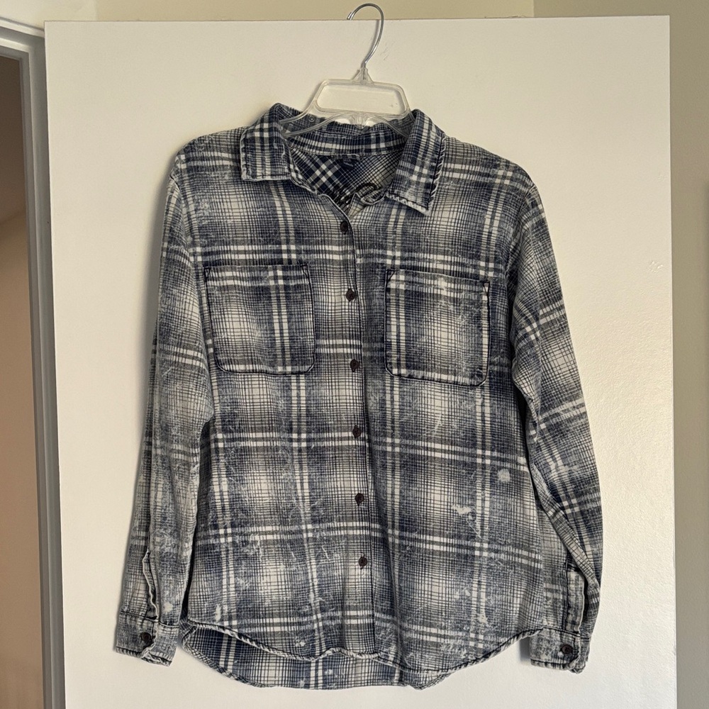Plaid Button-Up Shirt